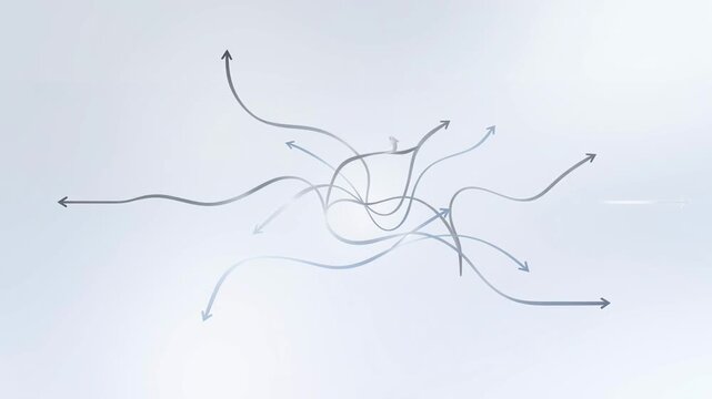 Arrows pointing in various directions illustrate the concept of strategic planning and decision making.