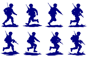 Fototapeta premium D Day infantry silhouette SVG pack for branding campaigns, corporate promo graphics, geometric social media ads