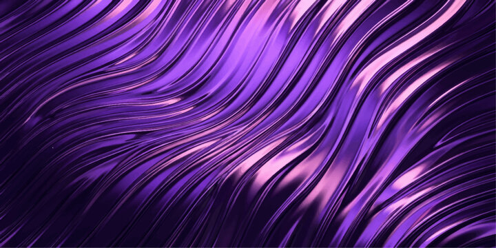An elegant purple and pink wave pattern with a metallic finish, an abstract design with curves and sheen, conveying movement and style for background, design, interior, wall art, branding, ui, web