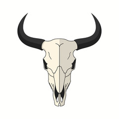 Fototapeta premium Bull Skull Flat Vector Illustration - Minimalist Graphic Design Art