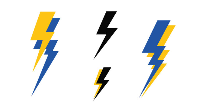 lightning strike Line art clean abstract creative vector