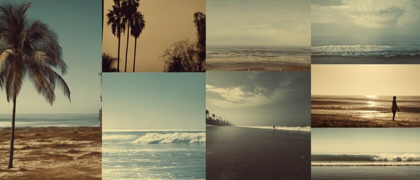 Beach scenes with palm trees and ocean views
