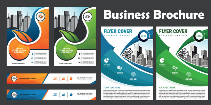 Modern Business Brochure Template with Abstract Geometric Layout for Annual Report and Corporate Presentation