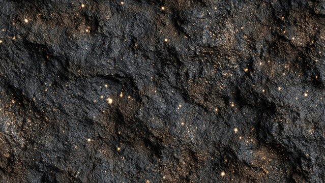 Textured Rocky Surface with Glowing Particles