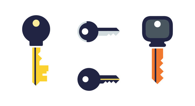key Line art vector set minimal abstract colorful shapes