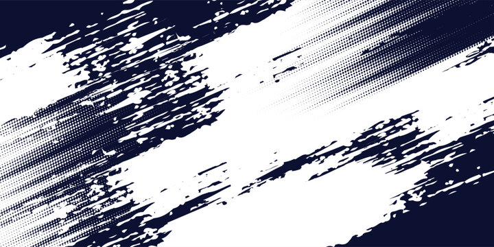 Dots halftone white \u0026 blue color pattern gradient grunge texture background. Dots pop art comics sport style vector illustration