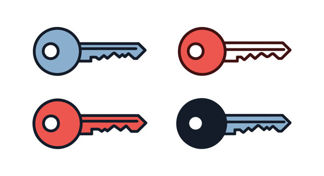Key Line art vector set modern abstract clean
