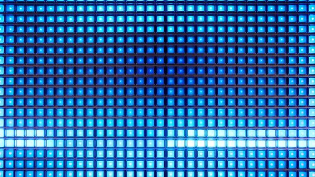 Contemporary Geometric LED Tile Design. Sleek Mosaic With Uniform Blue Pixel Arrangement For Visuals