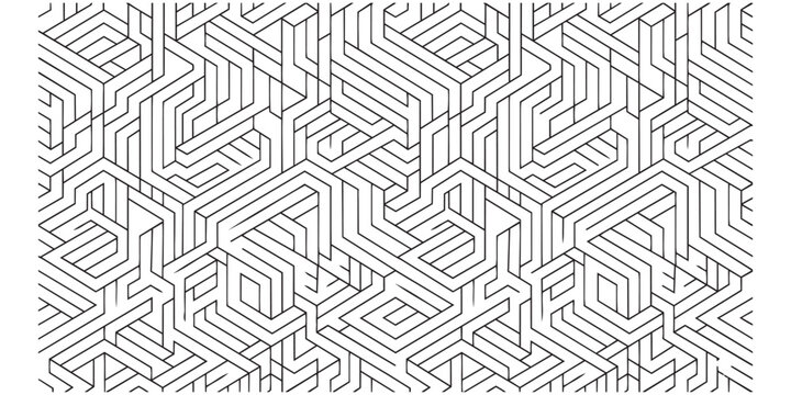 Geometric Pattern Seamless Black White Background Vector