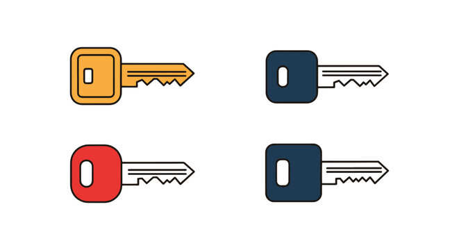 Locker Key Line art vector abstract minimal graphic