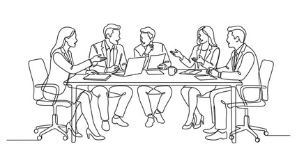 Obraz premium Business people in a meeting discussion.