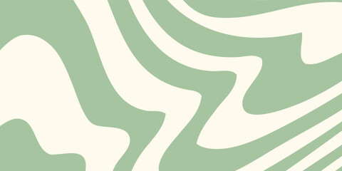 Abstract Swirling Pattern of Cream and Sage Green Waves. © Girlda