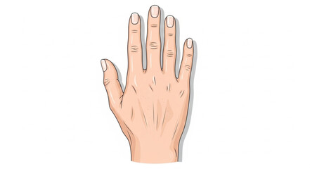 Obraz premium Human Hand Open Palm Showing Five Fingers.