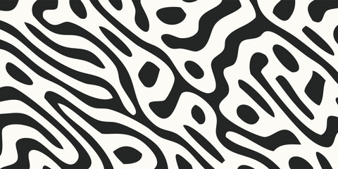 Abstract Black and White Organic Pattern. © Girlda