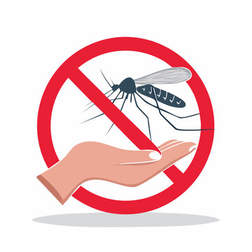 No Mosquito Sign with Hand