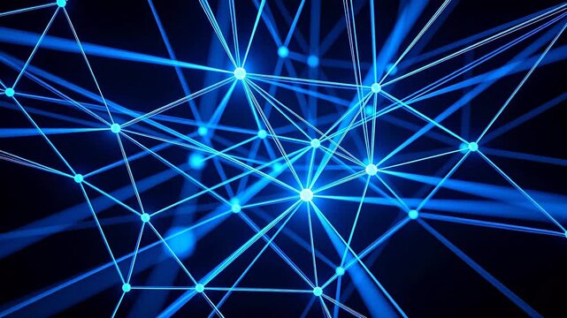 Blue network connections on black