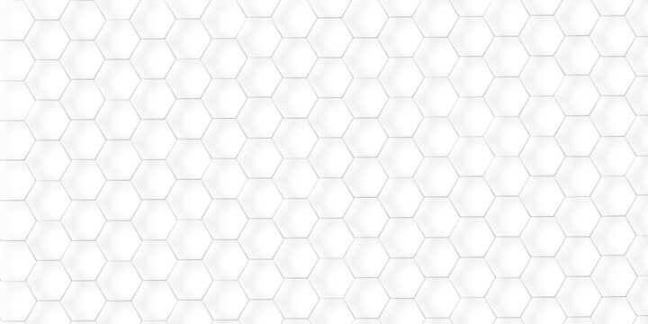Gray stroke hexagon like honeycomb seamless geometric polygonal repeatable pattern abstract monochrome element vector illustrator design in white background used as wallpaper, business card etc.