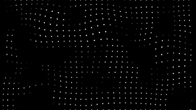 Abstract glowing dotted wave pattern on dark futuristic graphic motion background 4k animation video