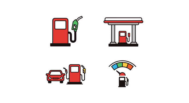 Gasstation Line art vector clean shape abstract