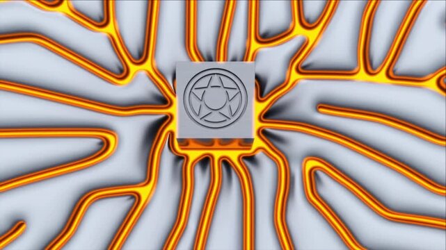 腸の構造と代謝システムを象徴するパズルの欠片がチタンで結ばれる抽象背景