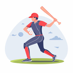 Fototapeta premium Baseball Player Swinging Bat