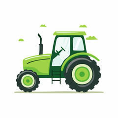 Naklejka premium Green Tractor Illustration