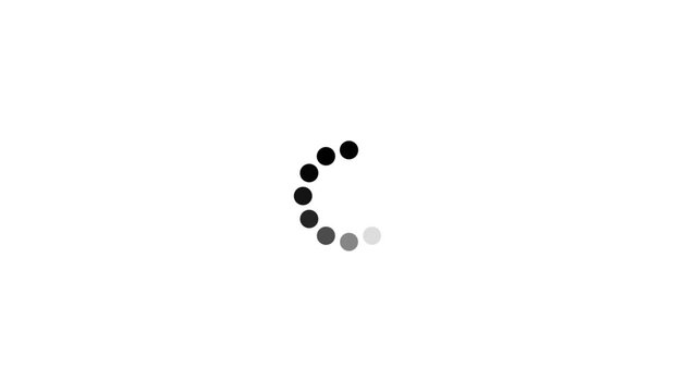 Minimalist circular loading spinner animation on white background, for web ui progress
