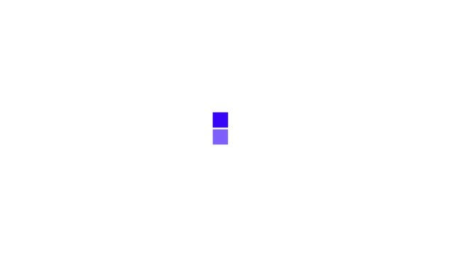 Minimalist loading spinner animation with pulsing blue square blocks on white background