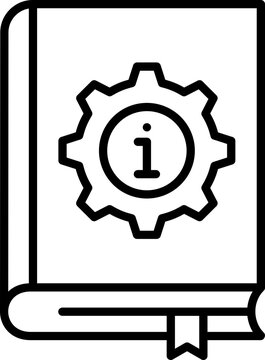 Black guide book icon - outline