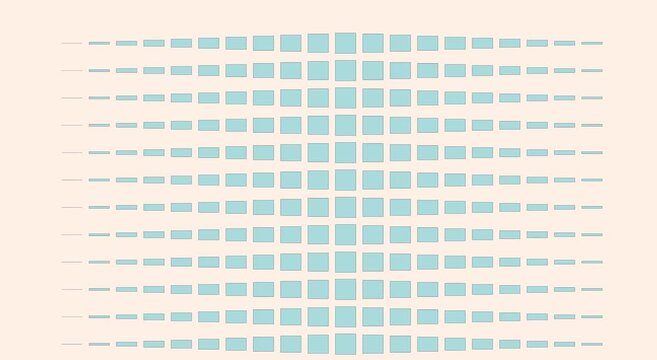 Abstract geometric motion animation background, with pulsing blue, rectangles grid