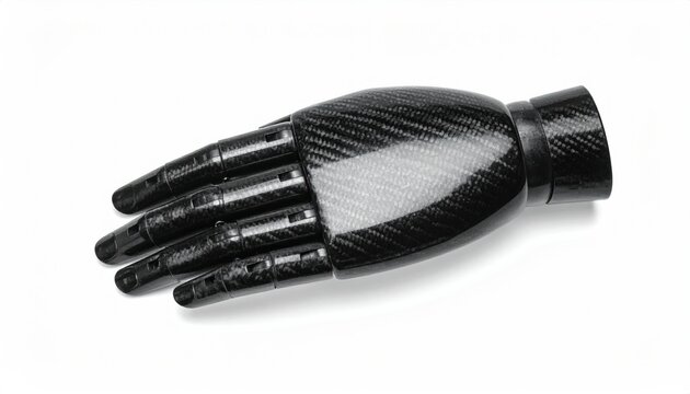 Black Plastic Hand Puppet on White.