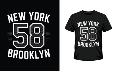 Fototapeta premium New York Brooklyn Varsity Typography Vector Design for T-shirt Print and Urban Apparel Branding