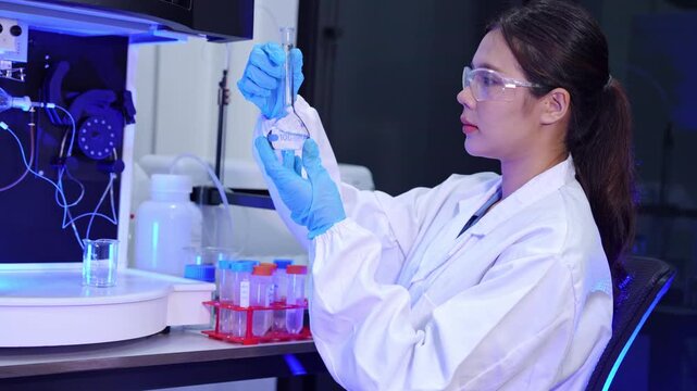 Laboratory research experiment scientific lab image series controlled environment side view innovation and precision