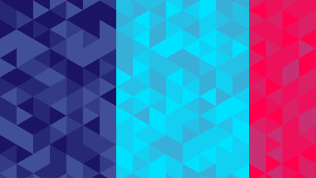 Abstract Geometric Triangle Pattern Set with Blue Cyan and Pink Gradient Shapes, Modern Polygon Mosaic Background Collection for Wallpaper, Branding and Digital Design