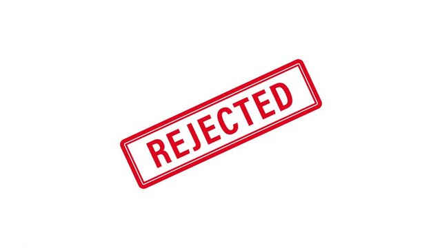 Rejected stamp animation, Red denied badge, Declined status motion graphic video