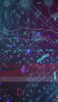 Vertical video: Purple orb moving in, starting graphs and candles, glyphs drifting, showing trends