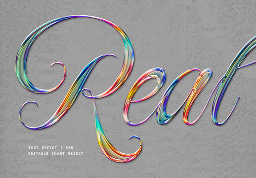 Rainbow Chrome Text Effect