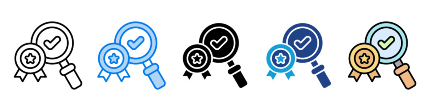 Quality control icon set multiple style collection