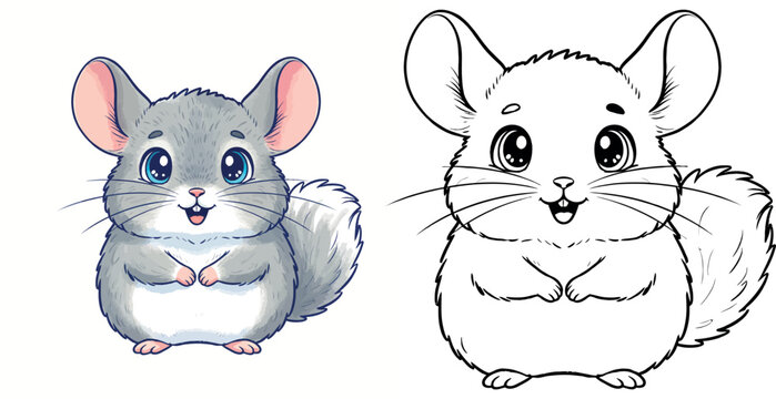 Cute Chinchilla Animal coloring page