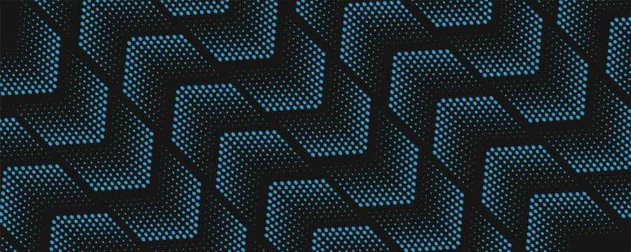 Seamless halftone hexagon shape dot pattern vector, Geometric Halftone Abstract pattern for Fabric and textile printing, sport jersey texture, wrapping paper, backdrops and packaging
