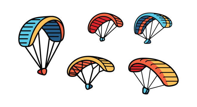 Paragliding Wing Line art abstract simple pattern illustration