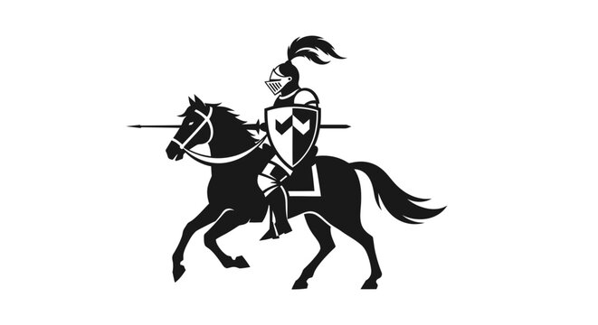 Knight on Horseback with Lance and Shield, Silhouette