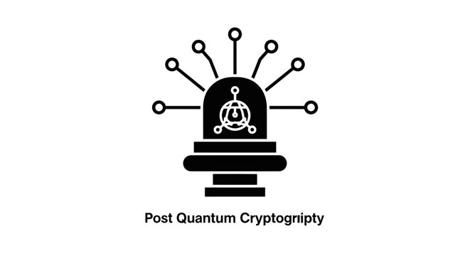 Post Quantum Cryptography Icon: Secure Digital Future, Quantum Computing Threat