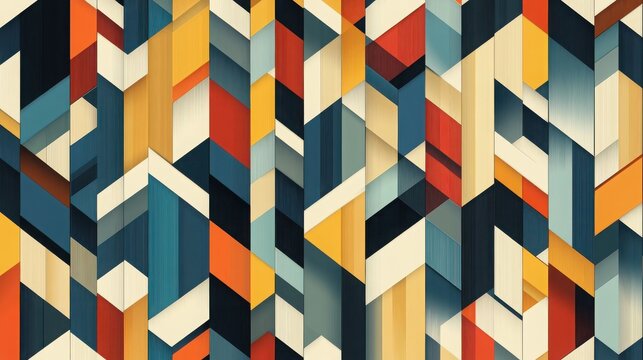 Colorful geometric abstract pattern with diamond and triangle shapes