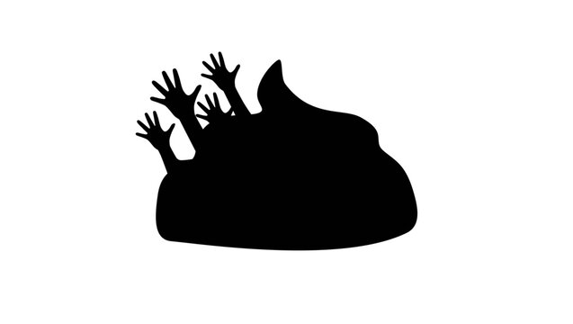Politician symbol, black isolated vector silhouette