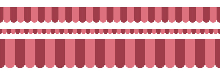 Red Stiped  canopy seamless pattern. Carnival roof. Shop tent  border. Summer market background © Tatiana