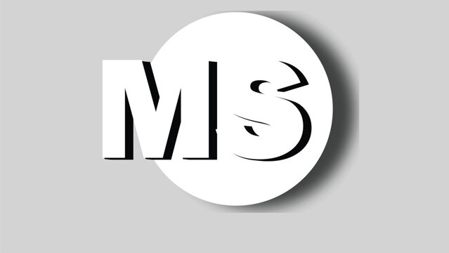   
Follow Me logo illustration, bold MS lettering with shadow effect and circular background for modern graphic identity