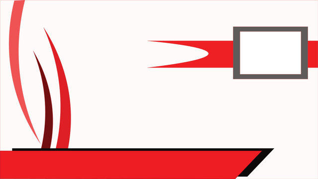 Abstract red‑black geometric motion illustration, modern vector design with dynamic curved lines and bold trapezoid accents