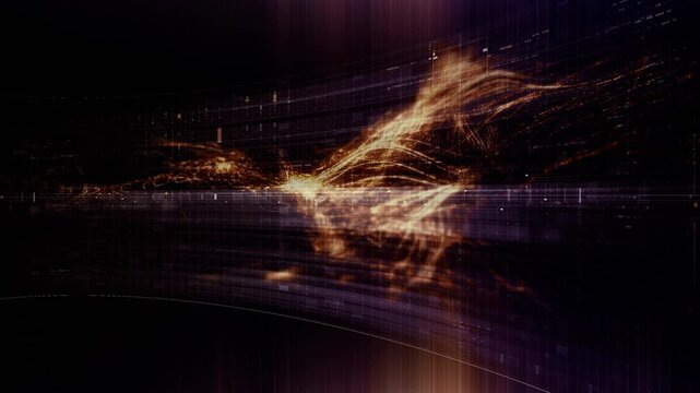 Futuristic screen display matrix, hi-tech digital data telemetry with encrypted numbers, display dynamic background for computer desktop screen display format
