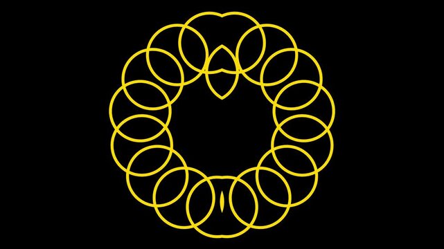 Golden Interlocking Circle Mandalas Abstract Animation